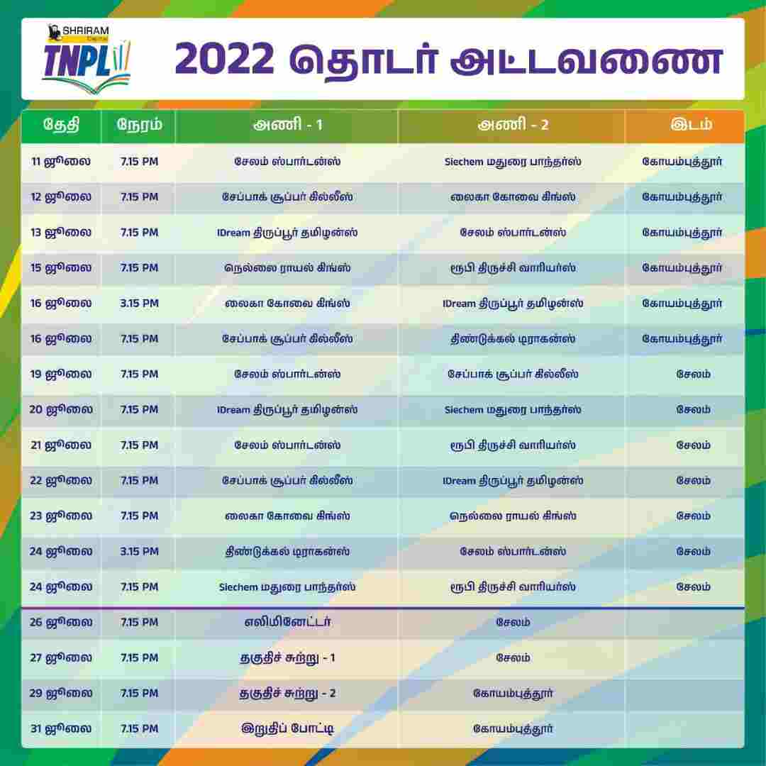TNPL Schedule 2