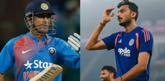 Axar Patel and MS Dhoni